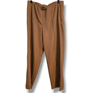 J. Jill trousers womens Large Petite pull-on wide-leg brown pockets